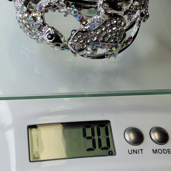 Silver Rhinestone Frog Lovers Cuff Bracelet - Picture 16 of 16